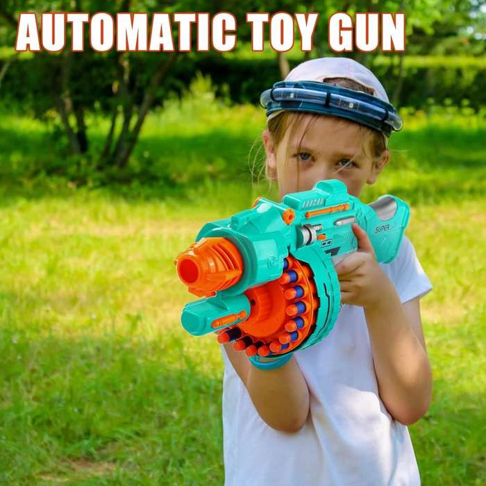 Automatic Electric Toy Foam Blasters & Guns with 200 Foam Bullets, 20-Dart Rotating