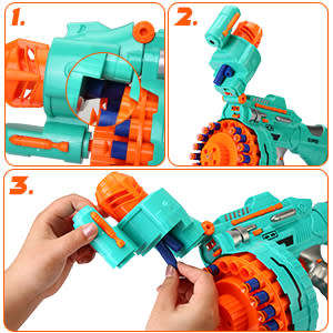 Automatic Electric Toy Foam Blasters & Guns with 200 Foam Bullets, 20-Dart Rotating