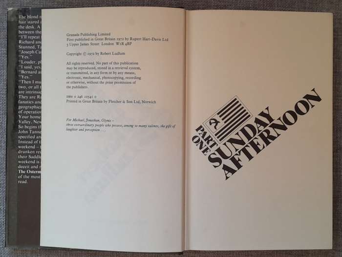 The Osterman Weekend - Robert Ludlum (1972 edition Hardcover)