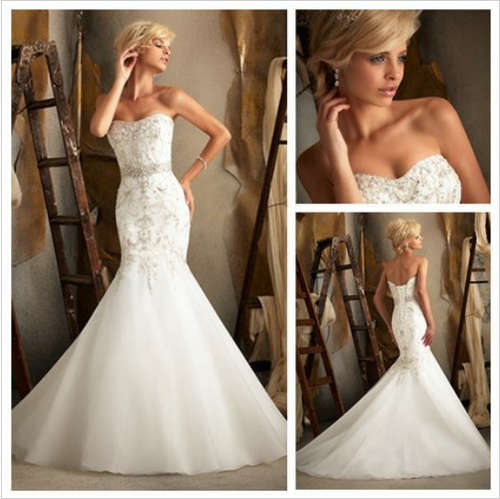 FREE SHIPPING-Ivory Organza With Embroidery Best Selling 2013 Bridal Gown Wedding Dress