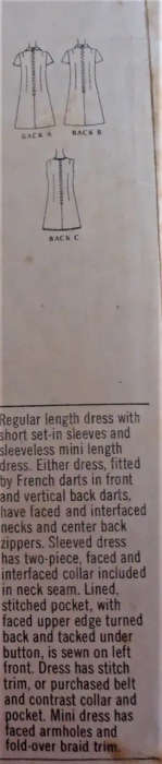 McCALL`S 2351 DRESS IN 3 VERSIONS SIZE 14 BUST 36` NO SEWING INSTRUCTIONS
