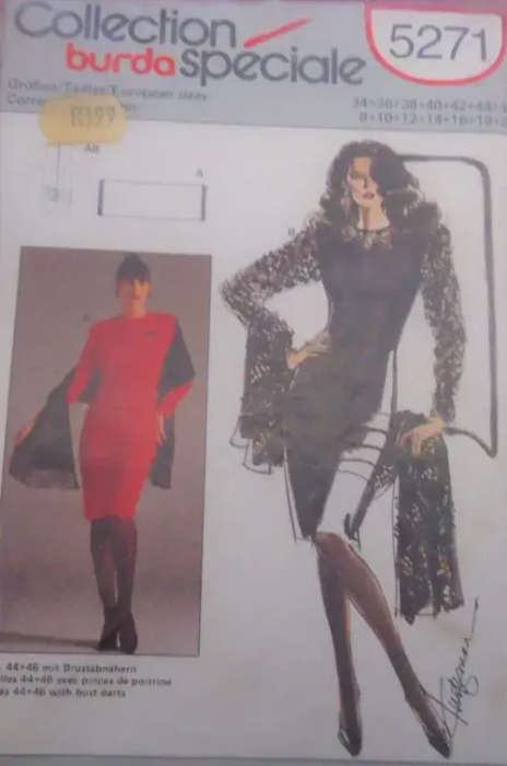 BURDA PATTERN 5271 STUNNING DRESS SIZES 8 - 20 COMPLETE-UNCUT-SEALED-FACTORY FOLDED