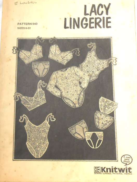 KNITWIT LACY LINGERIE PATTERN 940 SIZES LADIES 6 - 22