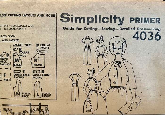 Simplicity 4036 Size 14 Bust 34 Vintage Sewing Pattern 1960s Dress and Jacket
