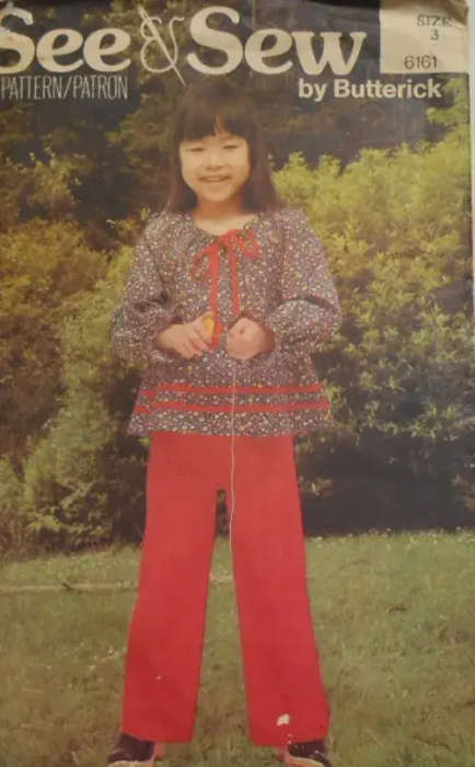BUTTERICK 6161 GIRLS TOP & PANTS SIZE 3 YEARS COMPLETE