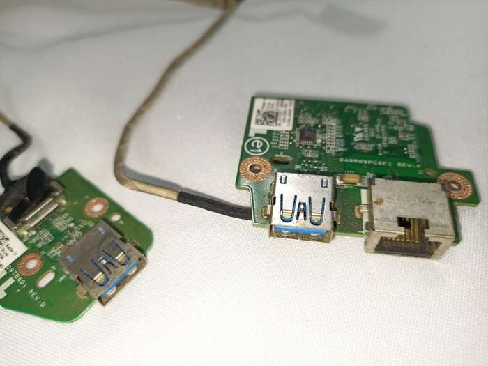 Dell Inspiron 17R 7720 USB Ethernet Port Board Set + Cable 0F15HR 0PW9W2