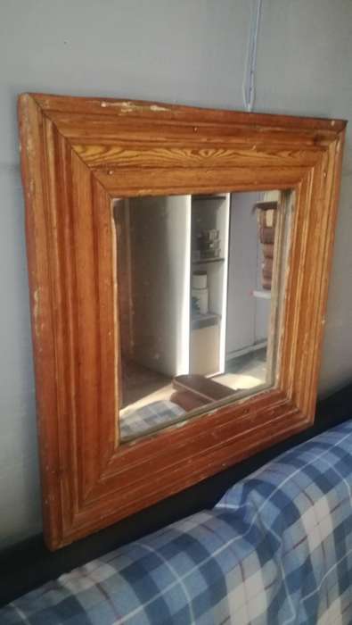VINTAGE STYLED FRAMED MIRROR ,Suspect its teak