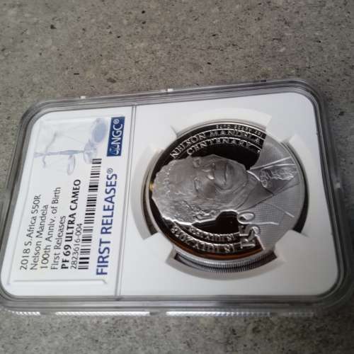 2018 1oz PF 69 SOUTH AFRICA R50 100TH ANNIVERSARY NELSON MANDELA BIRTH FIRST RELEASE