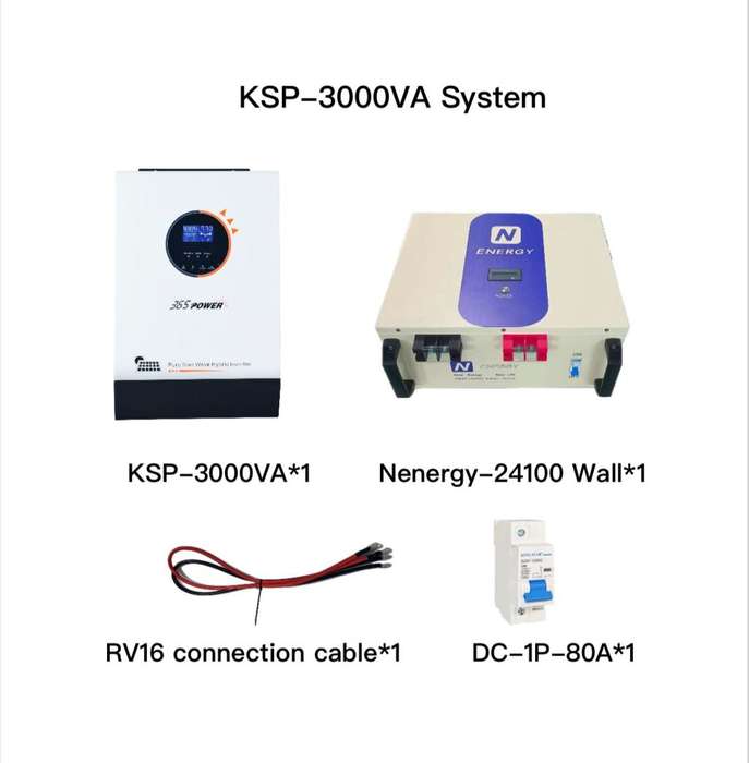365 Power Hybrid 3000VA System Kit - Pure Sinewave Inverter & Lithium Battery Bundle'