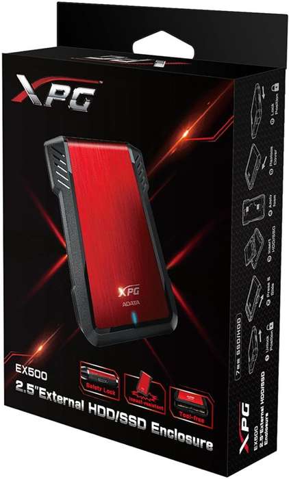 Adata Ex500 2.5` USB3 SATA/SSD External Hard Drive Enclosure, support upto 9.5mm 2.5` hard drives