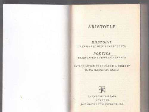 The Rhetoric and Poetics of Aristotle