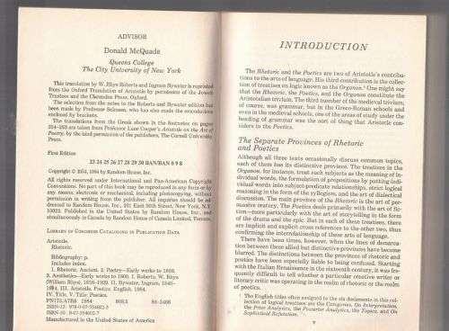 The Rhetoric and Poetics of Aristotle