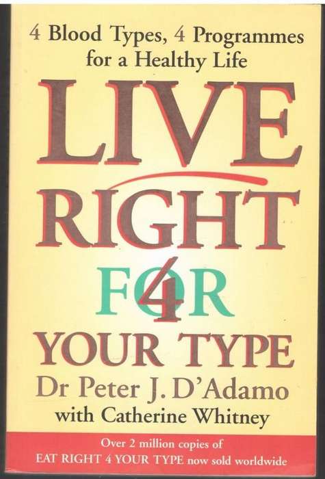 Live Right for Your Type -- Peter J. D`Adamo, Catherine A. Whitney
