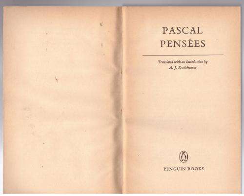 Pensées -- Blaise Pascal