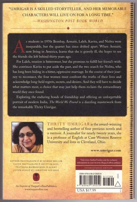 The World We Found: A Novel -- Thrity Umrigar
