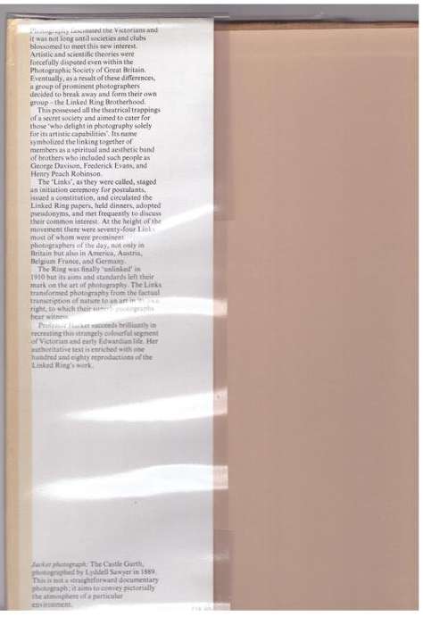 The Linked Ring: The Secession Movement in Photography in Britain, 1892-1910 -- Margaret F. Harker