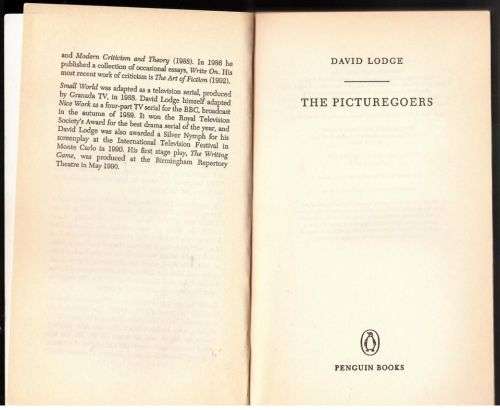 The Picturegoers -- David Lodge