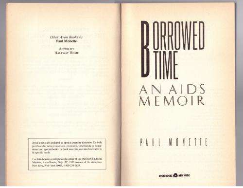 Borrowed Time: An AIDS Memoir  --  Paul Monette