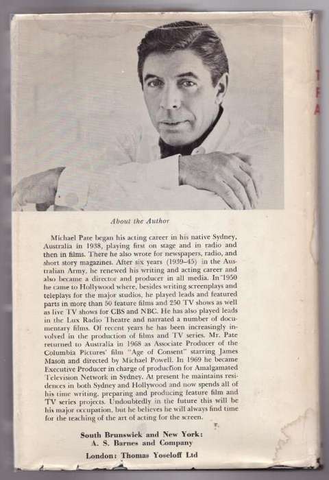 The Film Actor: Acting for Motion Pictures and Television -- Michael Pate