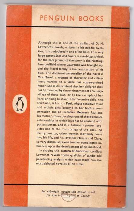 Sons and Lovers -- D. H. Lawrence