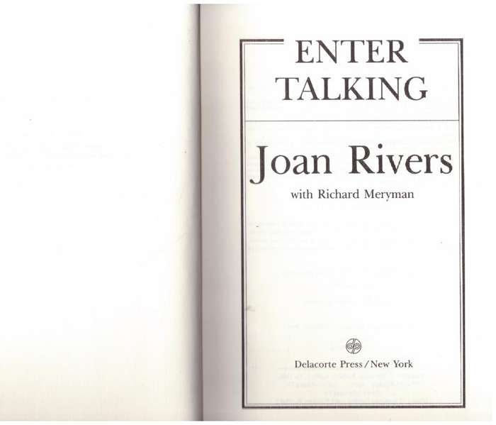 Enter Talking -- Joan Rivers, Richard Meryman