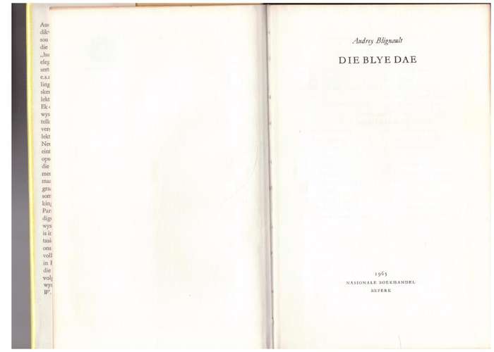 Die Blye Dae -- Audrey Blignault