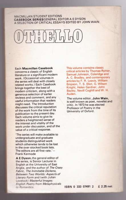 Othello: A Casebook -- John Wain [Editor]