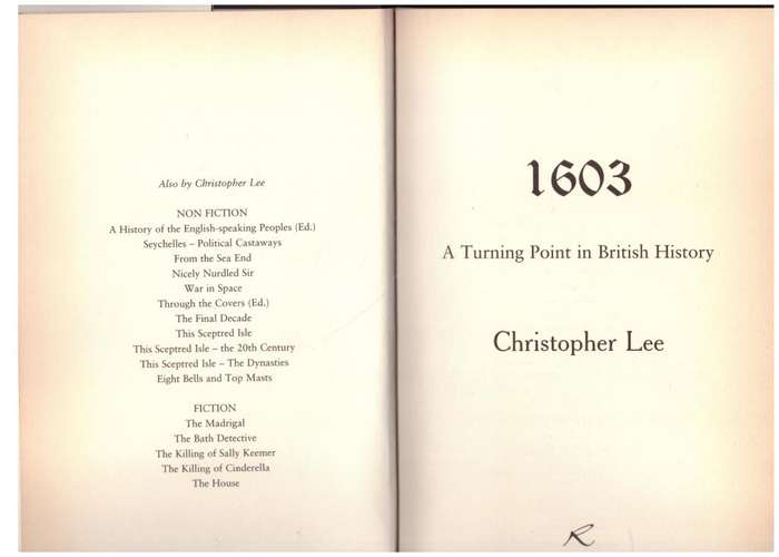 1603: A Turning Point in British History -- Christopher Lee