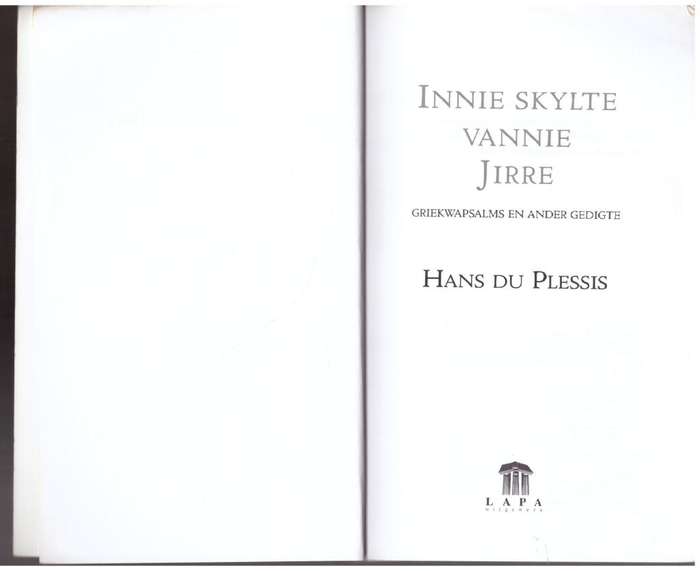Innie skylte vannie Jirre: Griekwapsalms en ander gedigte -- Hans Du Plessis