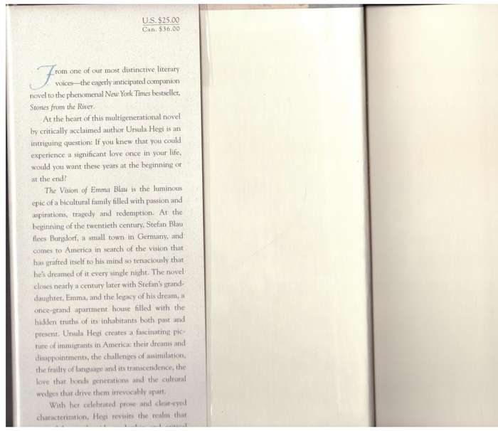 The Vision of Emma Blau: A Novel -- Ursula Hegi