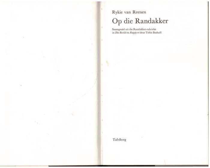 Op die Randakker -- Rykie Van Reenen