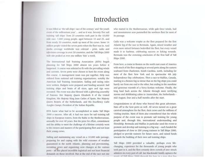 Setting Sail for the New Millennium  --   Ian Macdonald-Smith
