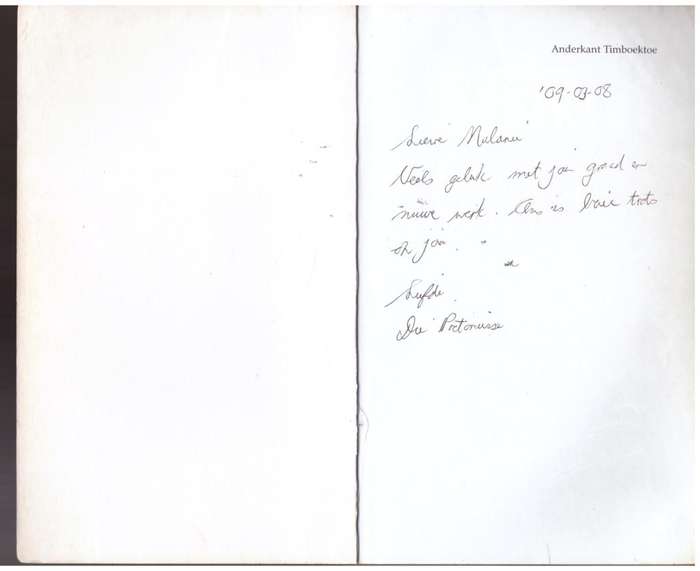 Anderkant Timboektoe --  Liesl Louw