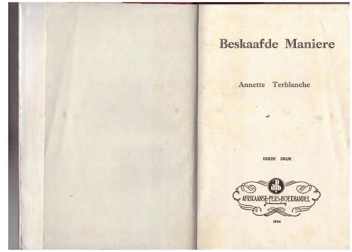 Beskaafde Maniere  --  Annette Terblanche