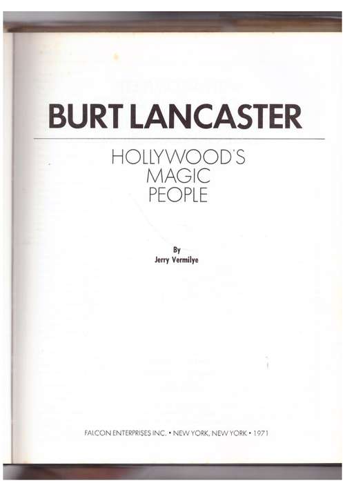 Burt Lancaster --  Jerry Vermilye