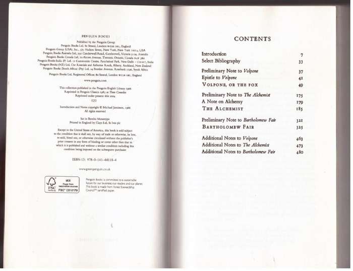 Volpone and Other Plays -- Ben Jonson