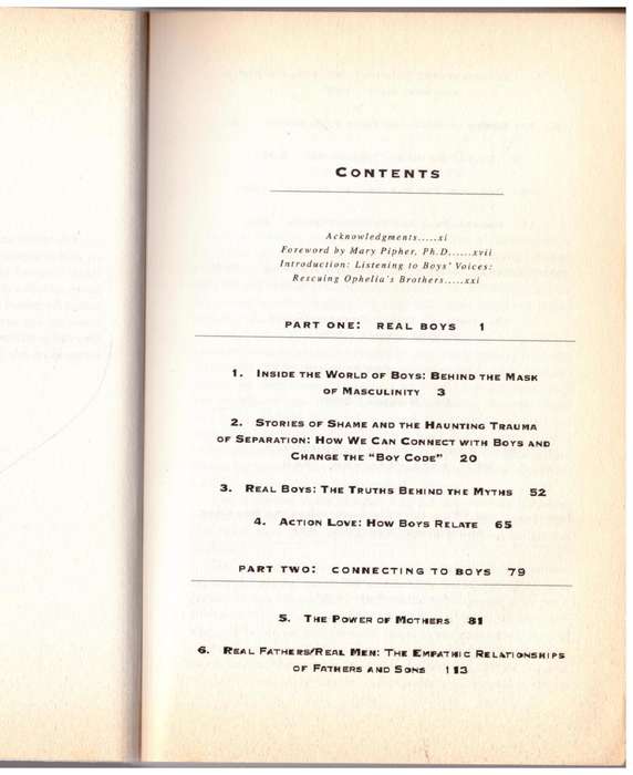 Real Boys: Rescuing Our Sons from the Myths of Boyhood -- William Pollack