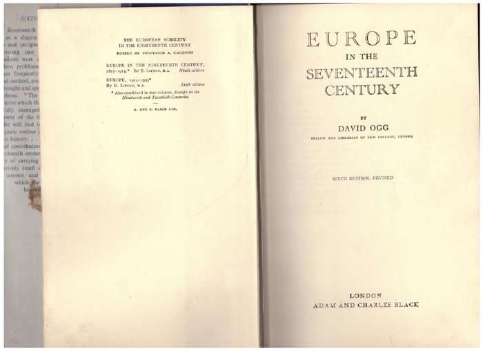 Europe in the Seventeenth Century  --  David Ogg