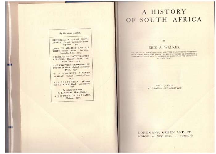 A History of South Africa  --  Eric A. Walker