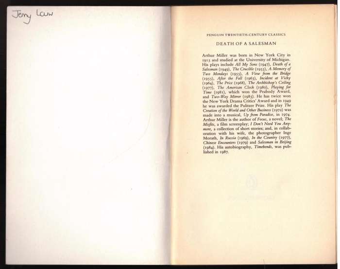 Death of a Salesman --  Arthur Miller