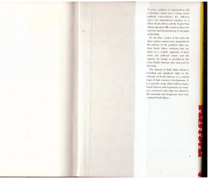 Anatomy of South Africa: A Scientific Study of Present Day Attitudes  --  William Hudson