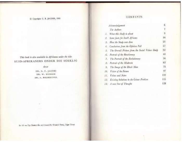 Anatomy of South Africa: A Scientific Study of Present Day Attitudes  --  William Hudson