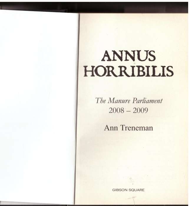 Annus Horribilis: The Manure Parliament, 2008-2009  -- Ann Treneman