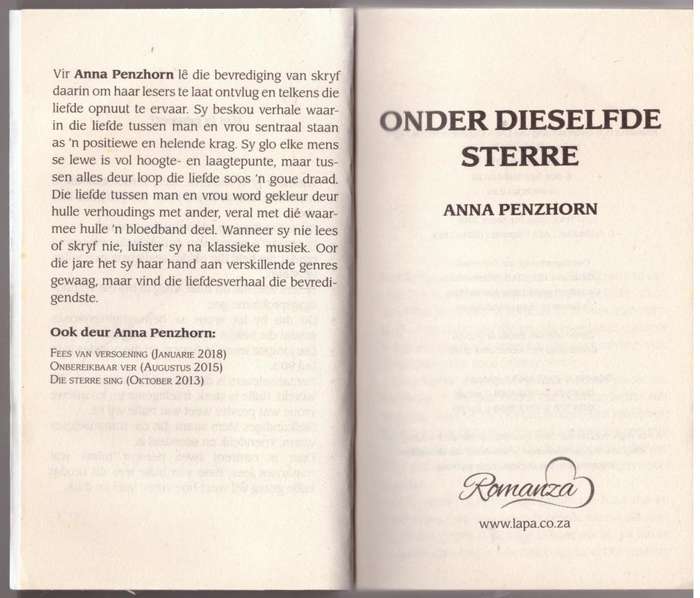 Onder dieselfde sterre  Anna Penzhorn