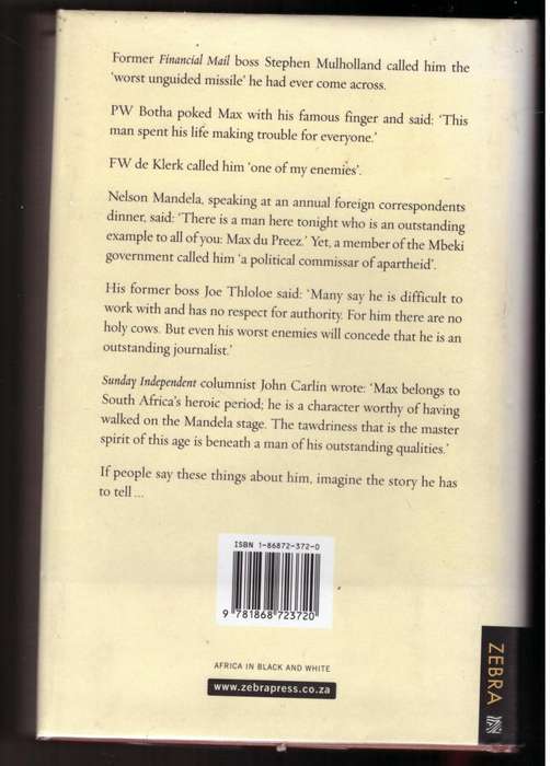 Pale Native: Memories of a Renegade Reporter  --  Max Du Preez