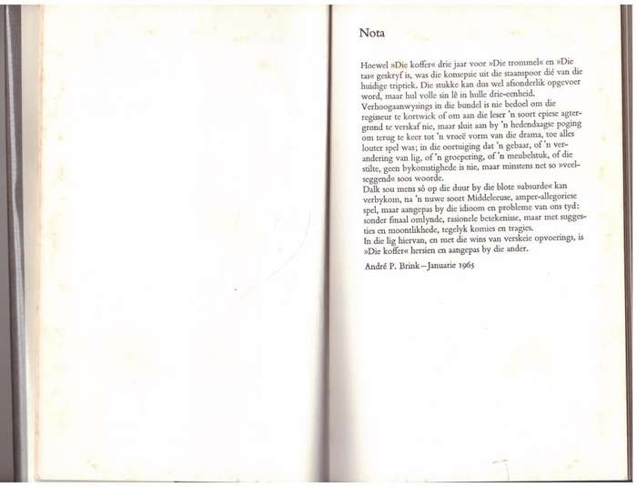 Bagasie: triptiek vir die toneel -- André P. Brink.