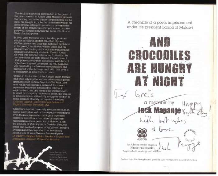 And Crocodiles are Hungry at Night -- Jack Mapanje  **SIGNED**