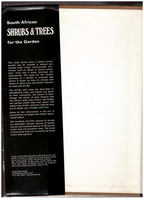 South African Shrubs and Trees for the Garden   --  Una Van Der Spuy