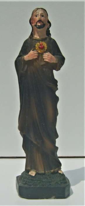 JESUS - SACRED HEART STONE RESIN FIGURINE 14 cm