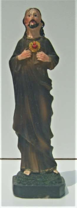 JESUS - SACRED HEART STONE RESIN FIGURINE 14 cm